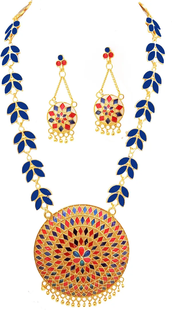 Assamese_Traditional_Red_And_Blue_Colour_Japi_Jewellery_Set_For_Women